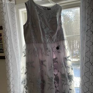 Chi chi London grey lace and tulle dress